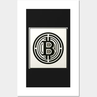 Monochromatic Essence: Bitcoin in Balance Posters and Art